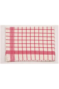 Kuchynská utierka MONA 220g/m2, 100% bavlna - ČERVENÁ - MRIEŽKY Obrázok pre Kuchynská utierka MONA 220g/m2, 100% bavlna - ČERVENÁ - MRIEŽKY